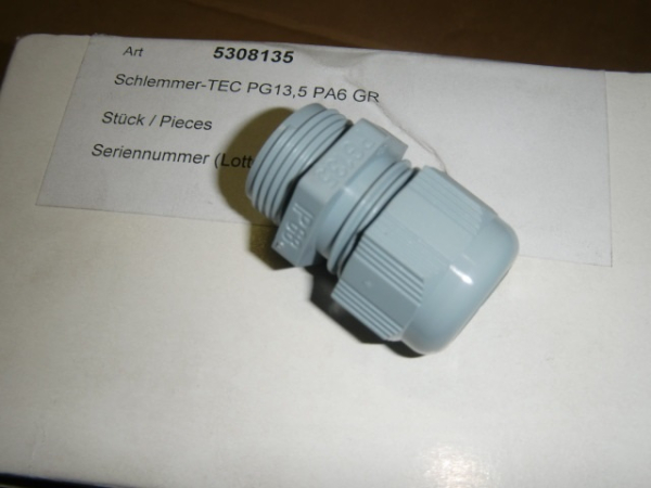 5308135 Schlemmer-Tec PG13,5 PA6 GR Polyamid-Kabelverschraubung silbergrau